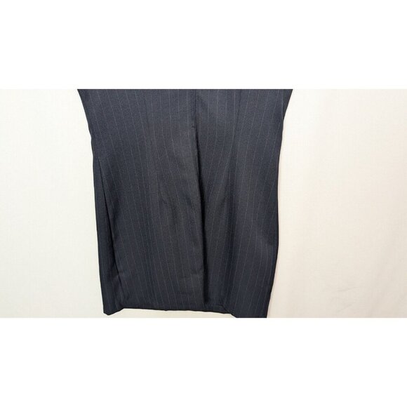 VINTAGE 90s Y2K City Triangles 13 Blazer Jacket Suit Dress Set Navy Pin Stripe - Picture 9 of 16